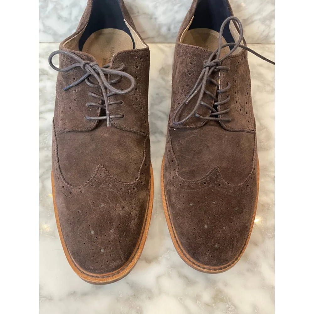 Banana Republic Brown Suede Wingtip Oxfords Men’s 13M Leather Dress Shoes